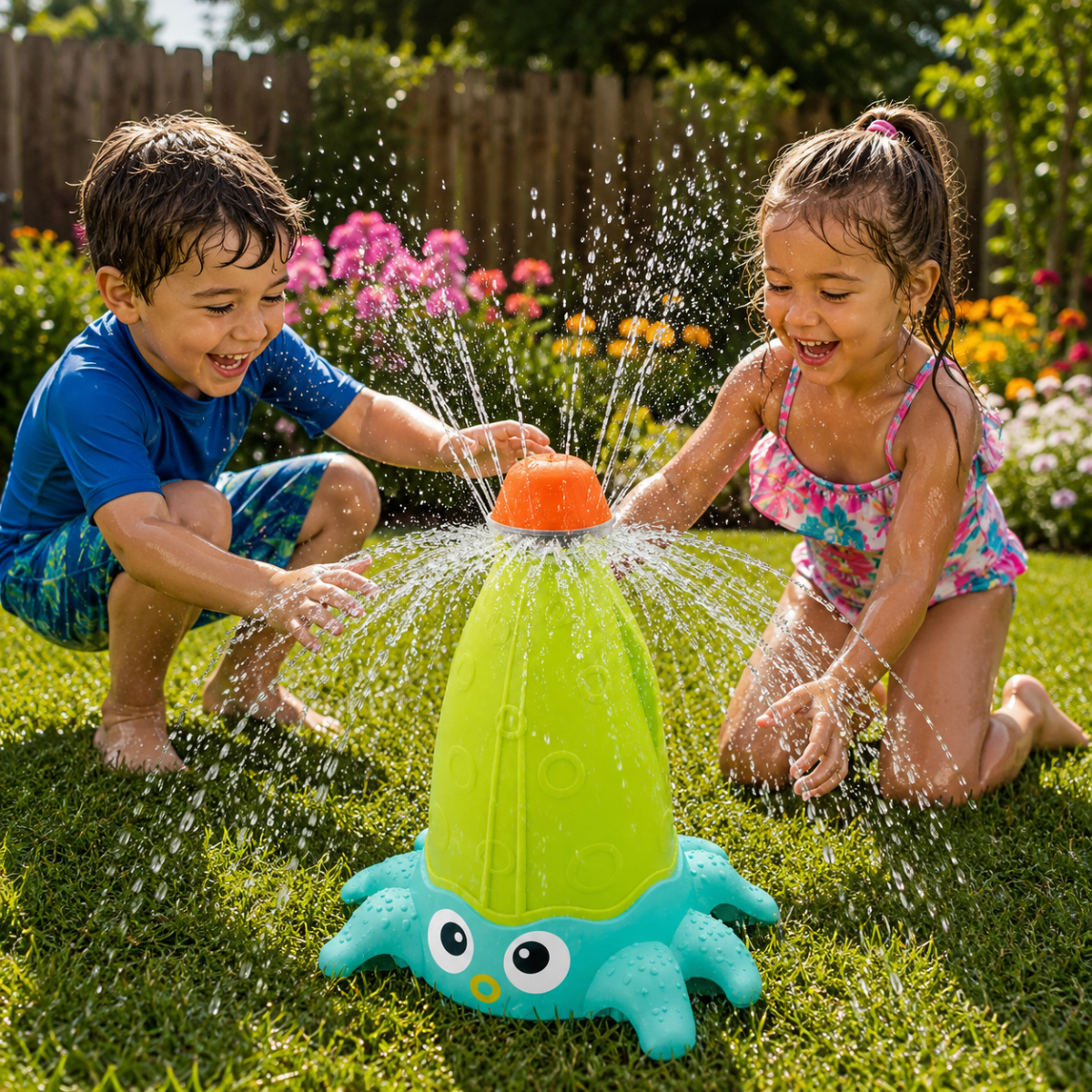 Rotating Octopus Water Toy for Fun Garden Play