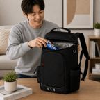 Durable cooler backpack with bottle opener for trips and camping