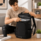 Durable cooler backpack with bottle opener for trips and camping