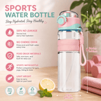 Leak-proof water bottle with mist spray for outdoor adventures