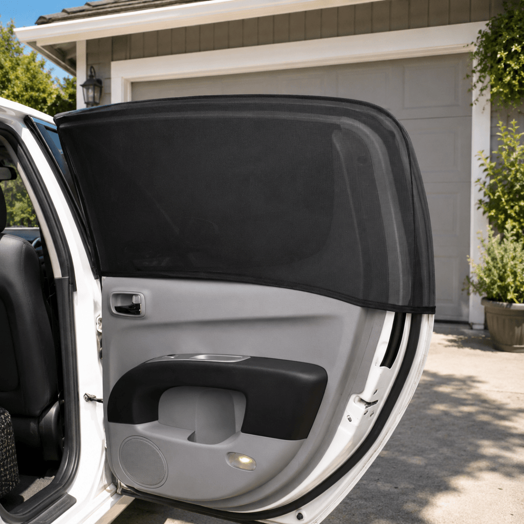 Protective net for vehicle windows with clear outside view