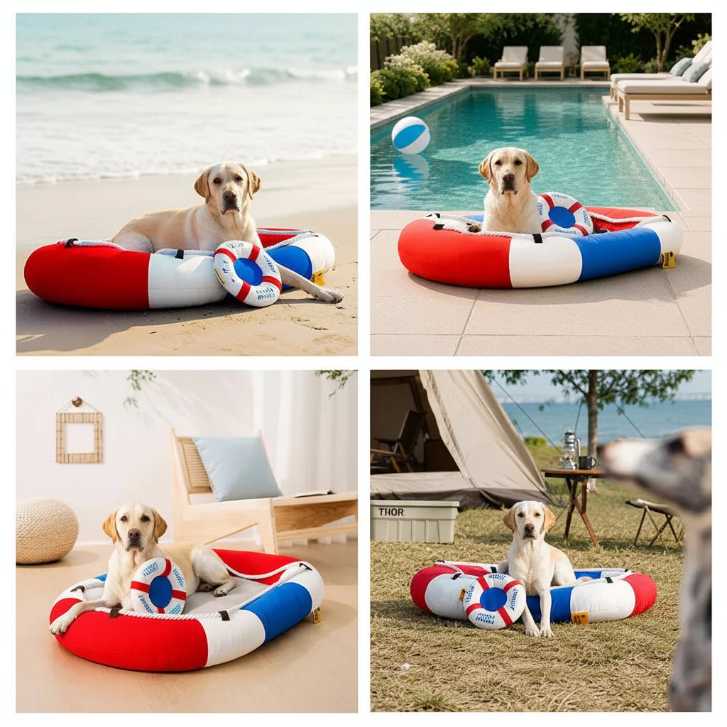 Boot-shaped pet bed with cooling comfort and non-slip bottom