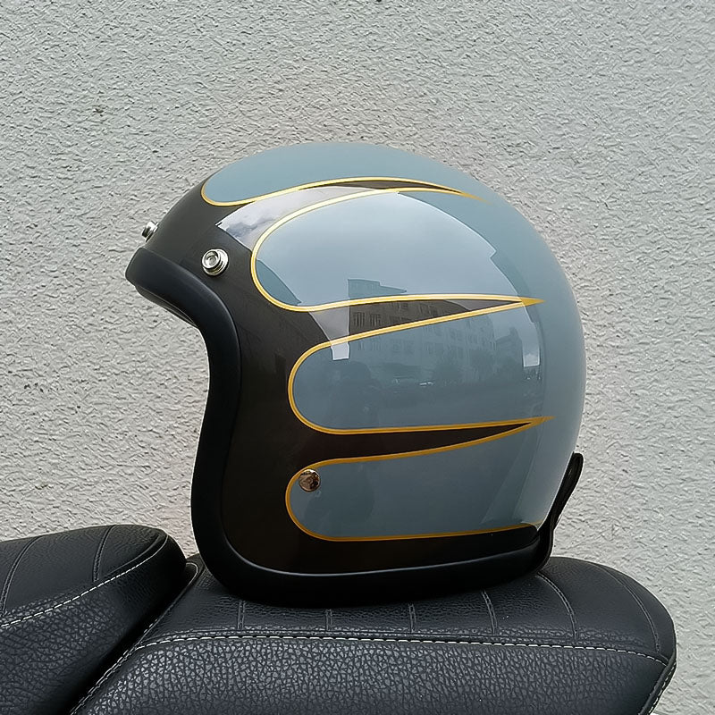 AeroGuard Retro Motorcycle Helmet DOT and ECE Certified