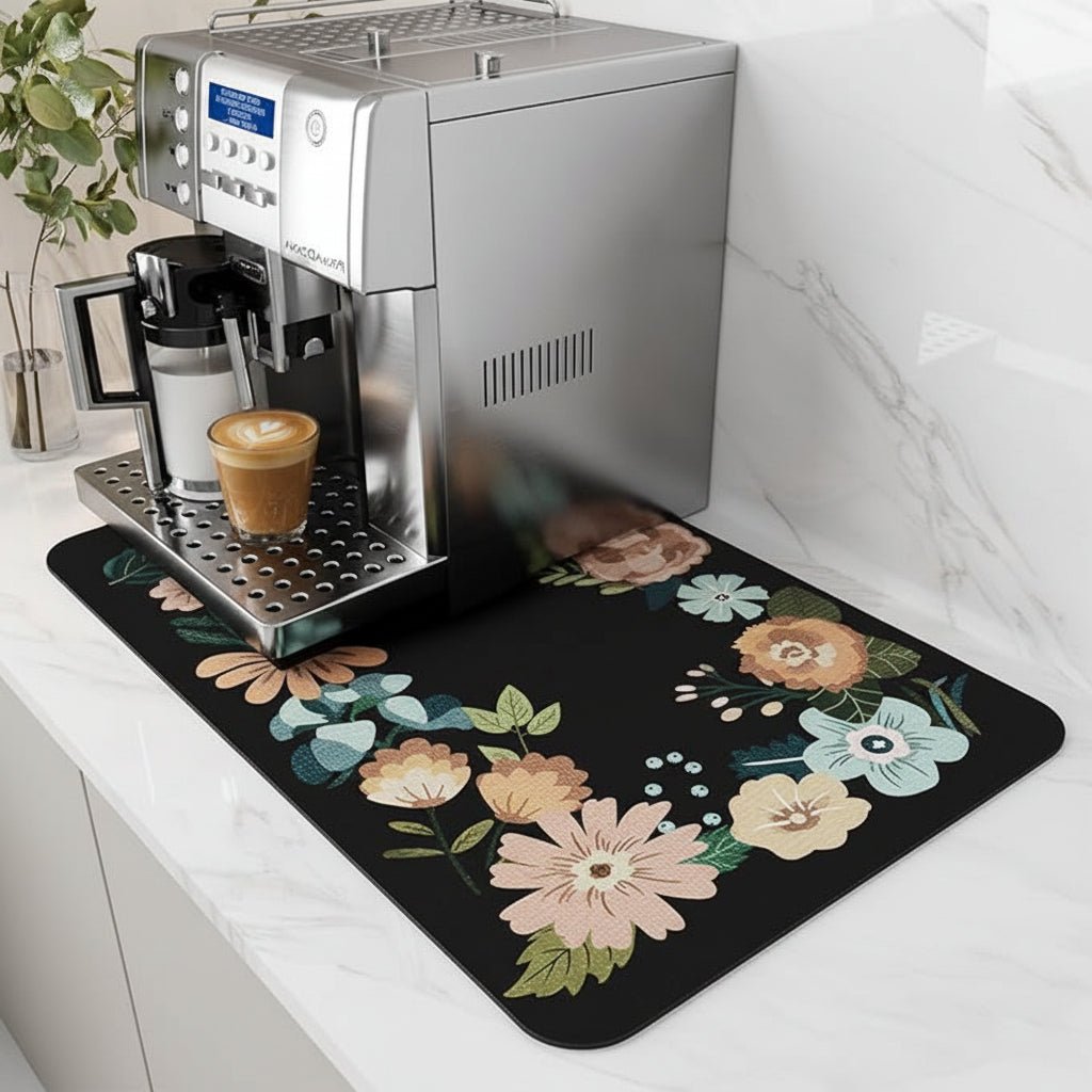 Super Absorbent Coffee Bar Mat With Stain Free Quick Drying And Easy Cleaning