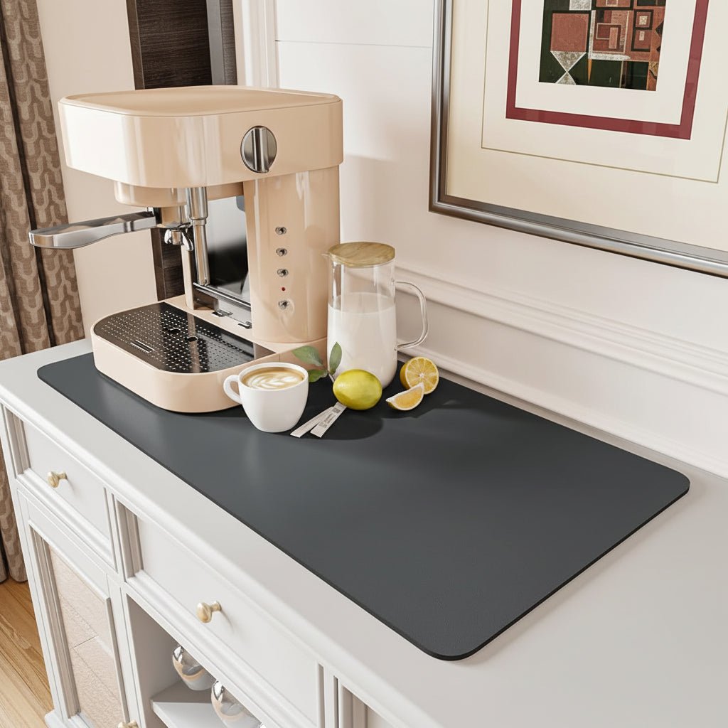 Super Absorbent Coffee Bar Mat With Stain Free Quick Drying And Easy Cleaning
