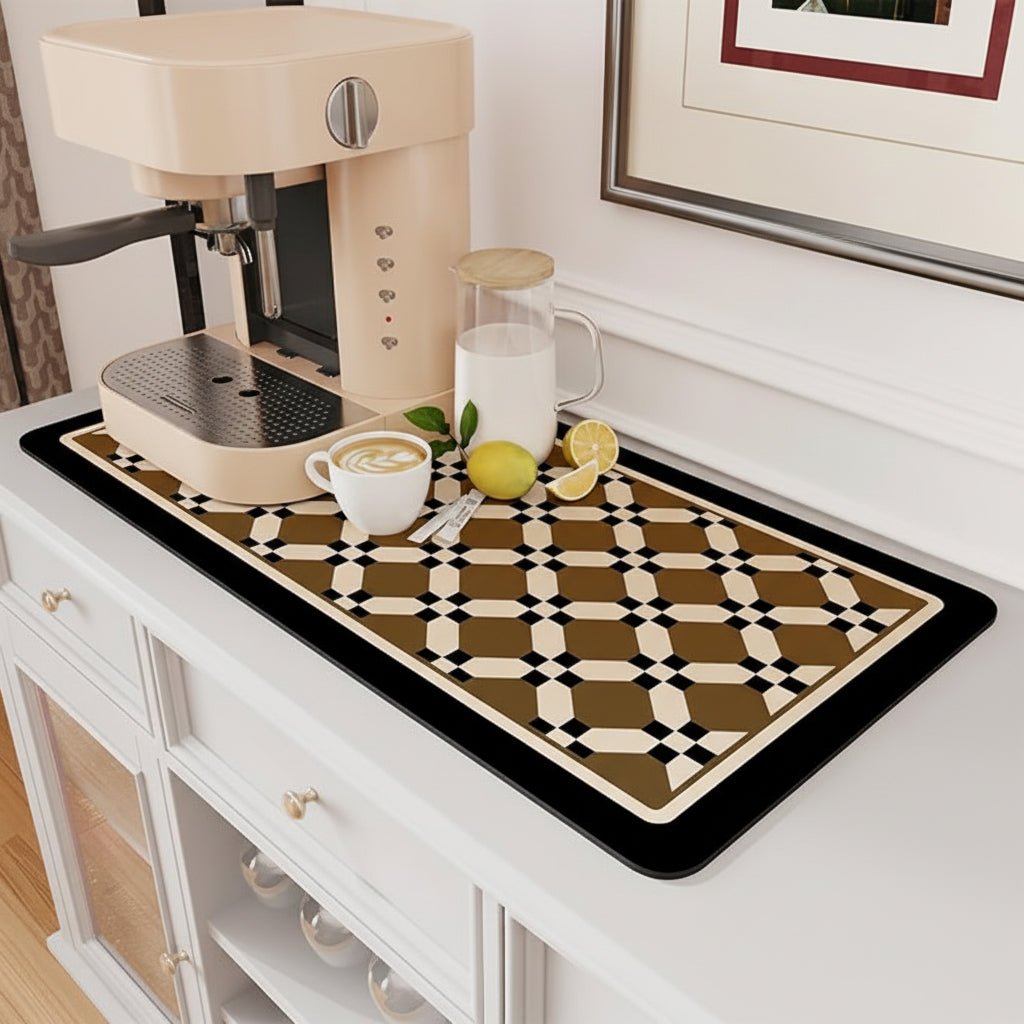 Super Absorbent Coffee Bar Mat With Stain Free Quick Drying And Easy Cleaning
