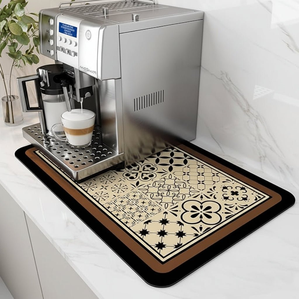 Super Absorbent Coffee Bar Mat With Stain Free Quick Drying And Easy Cleaning