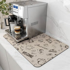 Super Absorbent Coffee Bar Mat With Stain Free Quick Drying And Easy Cleaning