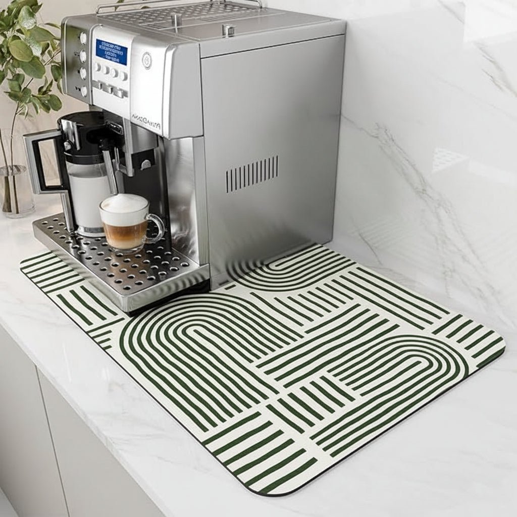 Super Absorbent Coffee Bar Mat With Stain Free Quick Drying And Easy Cleaning
