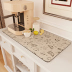 Super Absorbent Coffee Bar Mat With Stain Free Quick Drying And Easy Cleaning