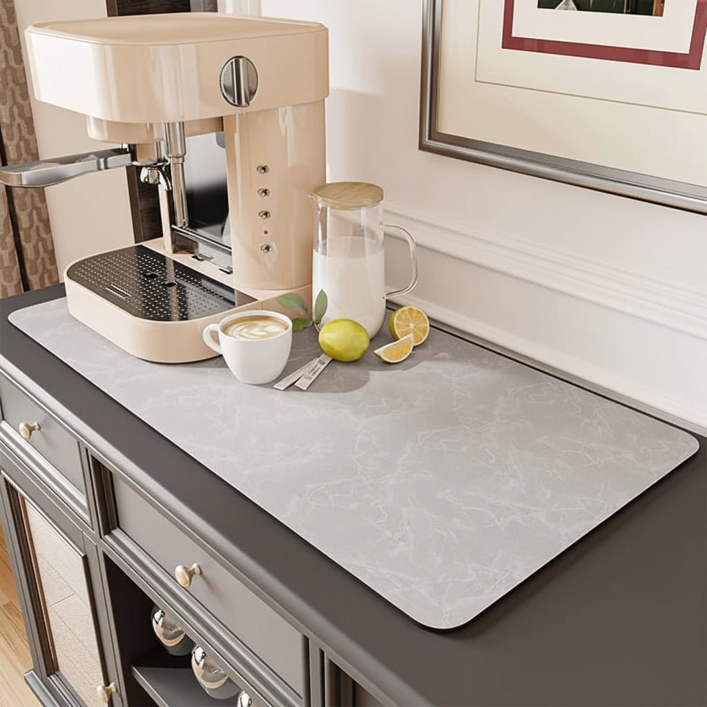 Super Absorbent Coffee Bar Mat With Stain Free Quick Drying And Easy Cleaning