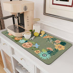 Super Absorbent Coffee Bar Mat With Stain Free Quick Drying And Easy Cleaning