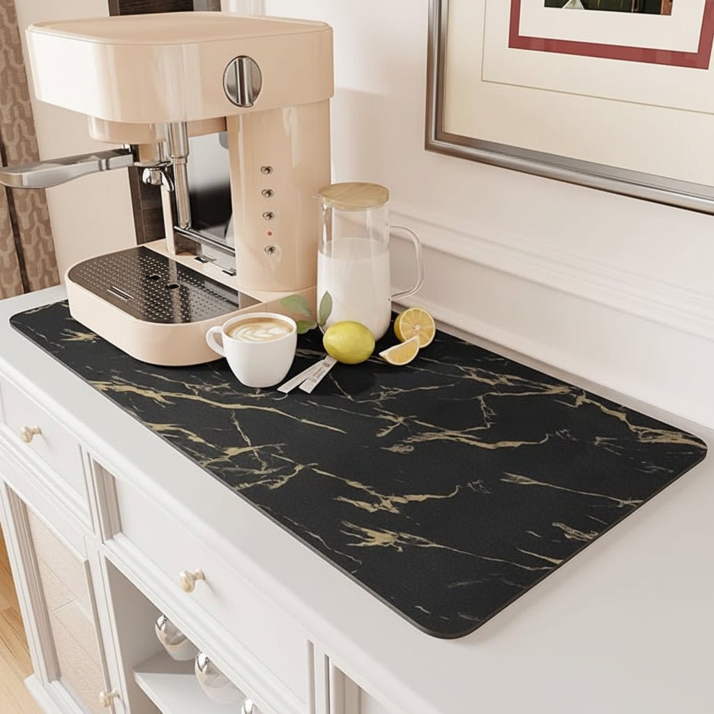 Super Absorbent Coffee Bar Mat With Stain Free Quick Drying And Easy Cleaning