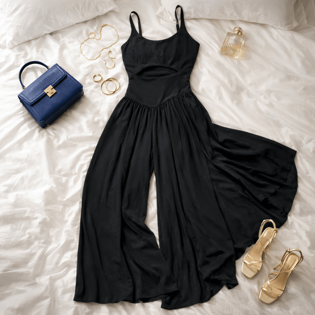 Elegant Sleeveless Women's Jumpsuit with Back Lacing for Formal Occasions
