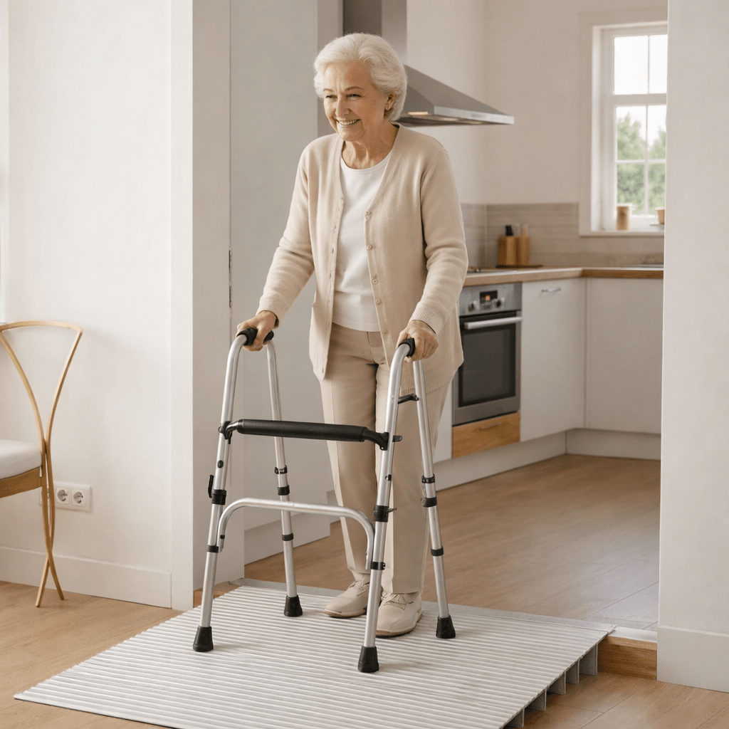 Lightweight Aluminum Threshold Ramp for Safe Barrier-Free Access