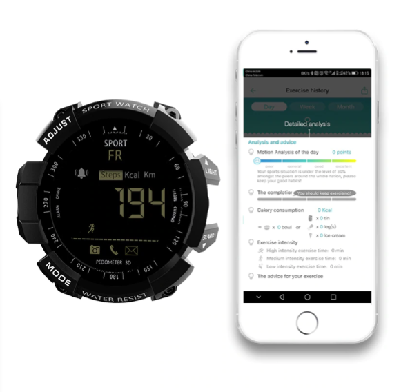 Varek Tactical Smartwatch voor fitness- en activiteitsregistratie