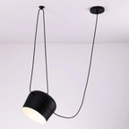 LumaDrum Pendant Light With Cable-Driven Bulb Fixture
