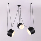 LumaDrum Pendant Light With Cable-Driven Bulb Fixture