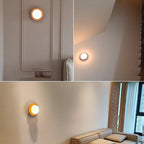 Aurelo White Wood Wall Light Sconce With Glass Accent