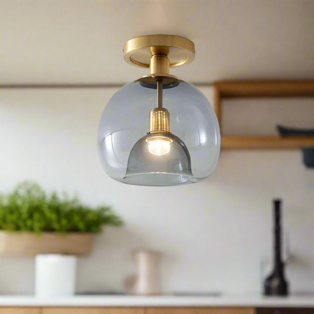 AstraLume gråt glas loftslampe til gange og indgange minimalistisk design