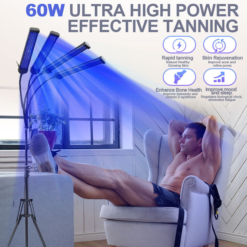 Lampu Tanning Rumah dengan Cahaya Biru Dwi 460nm dan 480nm untuk Kegunaan Seluruh Badan dan Sasaran Cepat