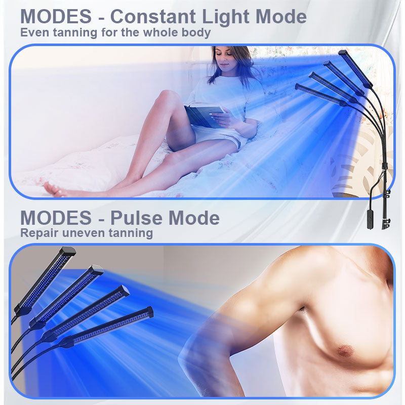Lampu Tanning Rumah dengan Cahaya Biru Dwi 460nm dan 480nm untuk Kegunaan Seluruh Badan dan Sasaran Cepat