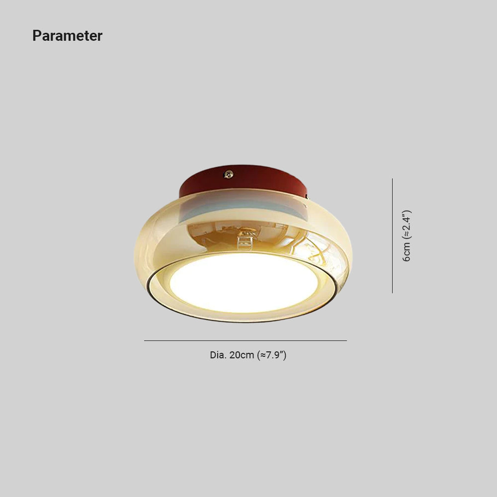 LumaNova Vintage Glas Infälld Taklampa i Cognac Band