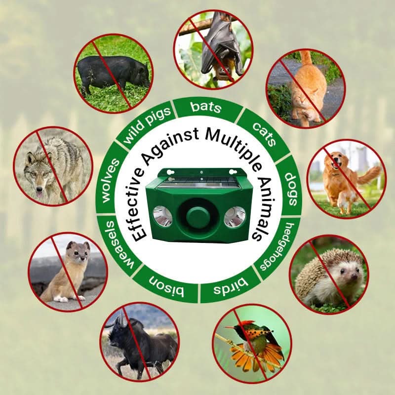 Animal defense alarm lights with loud alarm signal