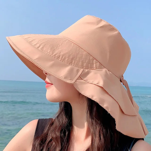 SUNNY | Women's Sun Hat for the Sun | Wide Brim UV Neck Protection | Solar Beach Hat Women