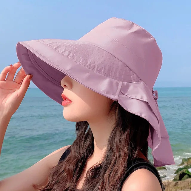 SUNNY | Women's Sun Hat for the Sun | Wide Brim UV Neck Protection | Solar Beach Hat Women