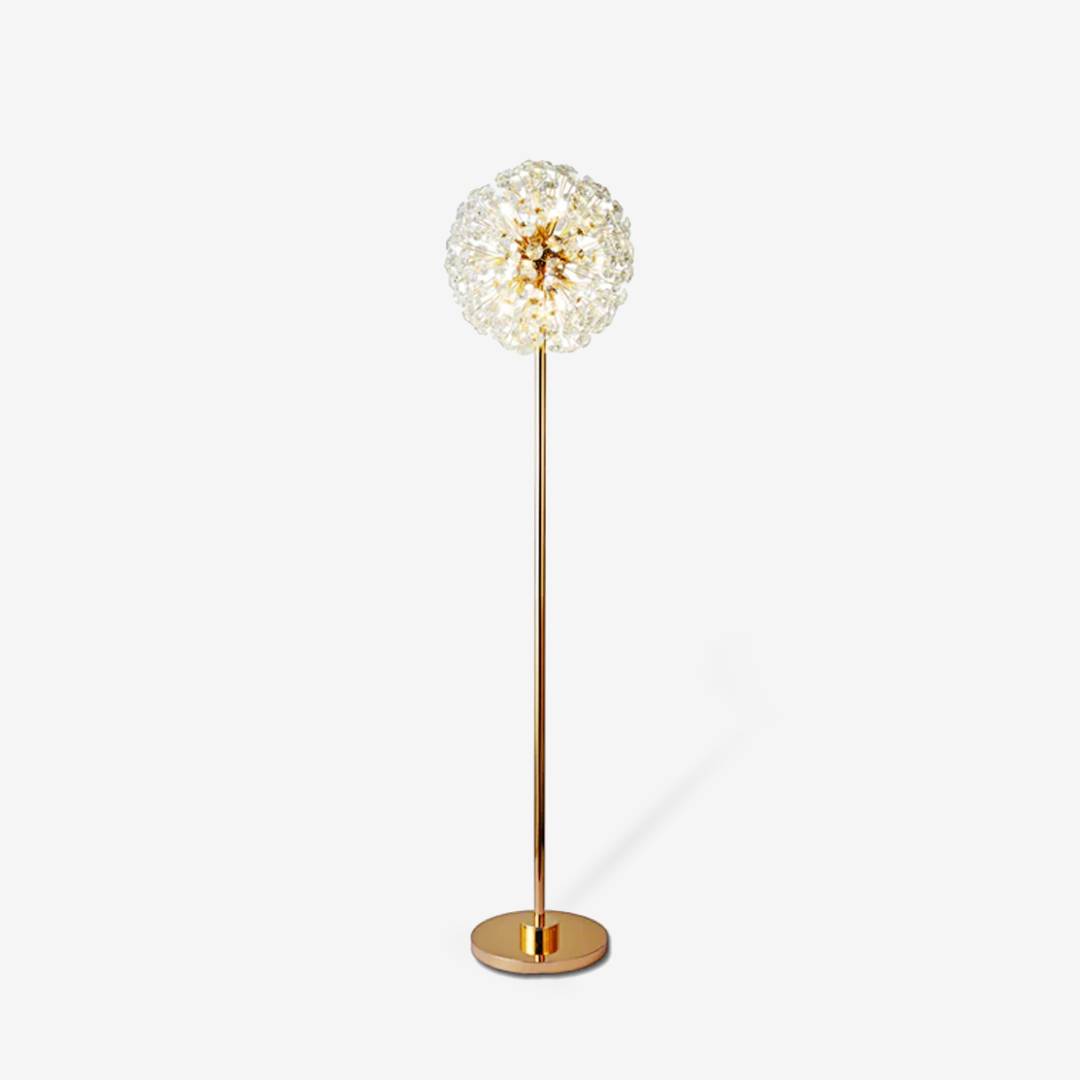 Meadow Bloom Crystal Floor Lamp With Luxury Gold Finish