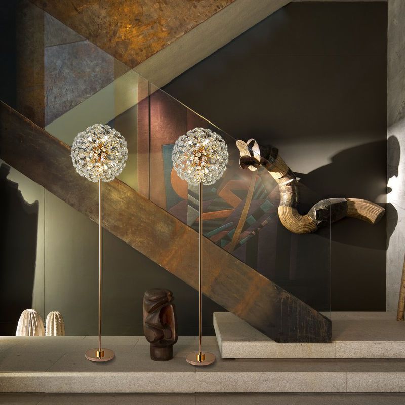 Meadow Bloom Crystal Floor Lamp With Luxury Gold Finish