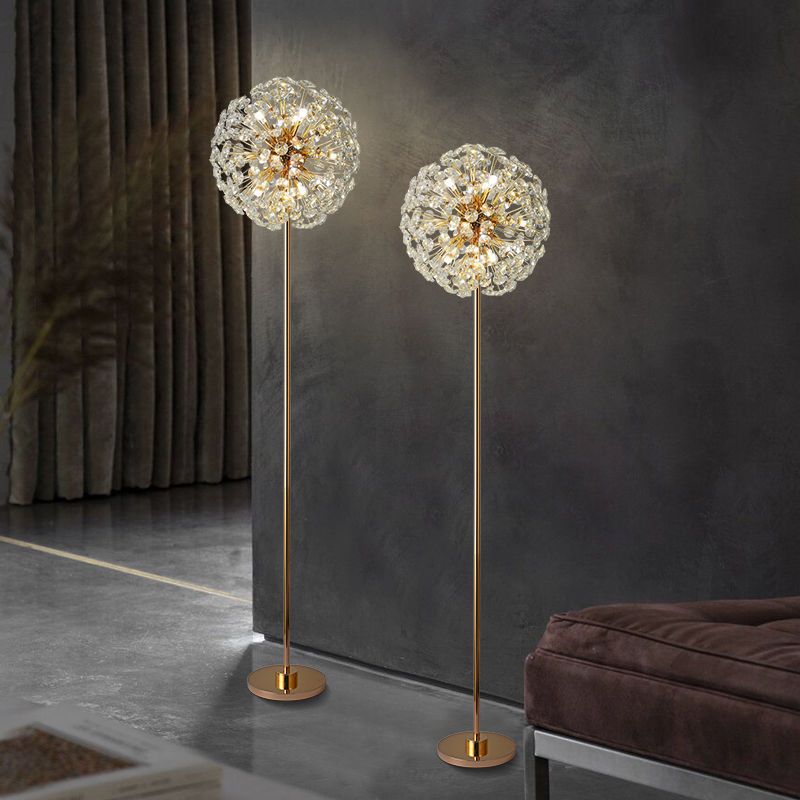 Meadow Bloom Crystal Floor Lamp With Luxury Gold Finish