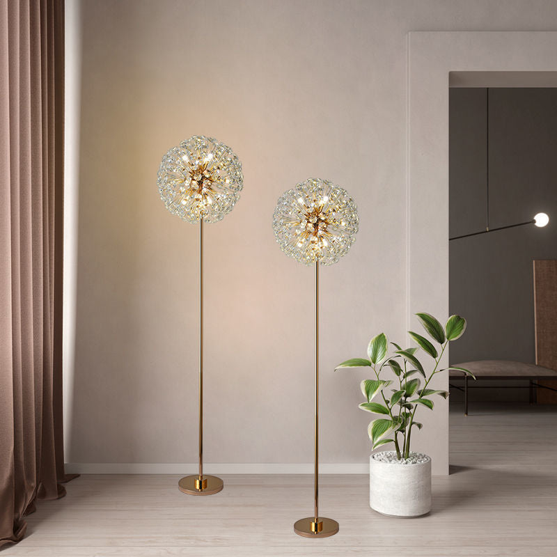 Meadow Bloom Crystal Floor Lamp With Luxury Gold Finish