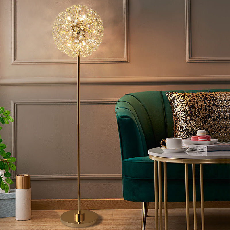 Meadow Bloom Crystal Floor Lamp With Luxury Gold Finish