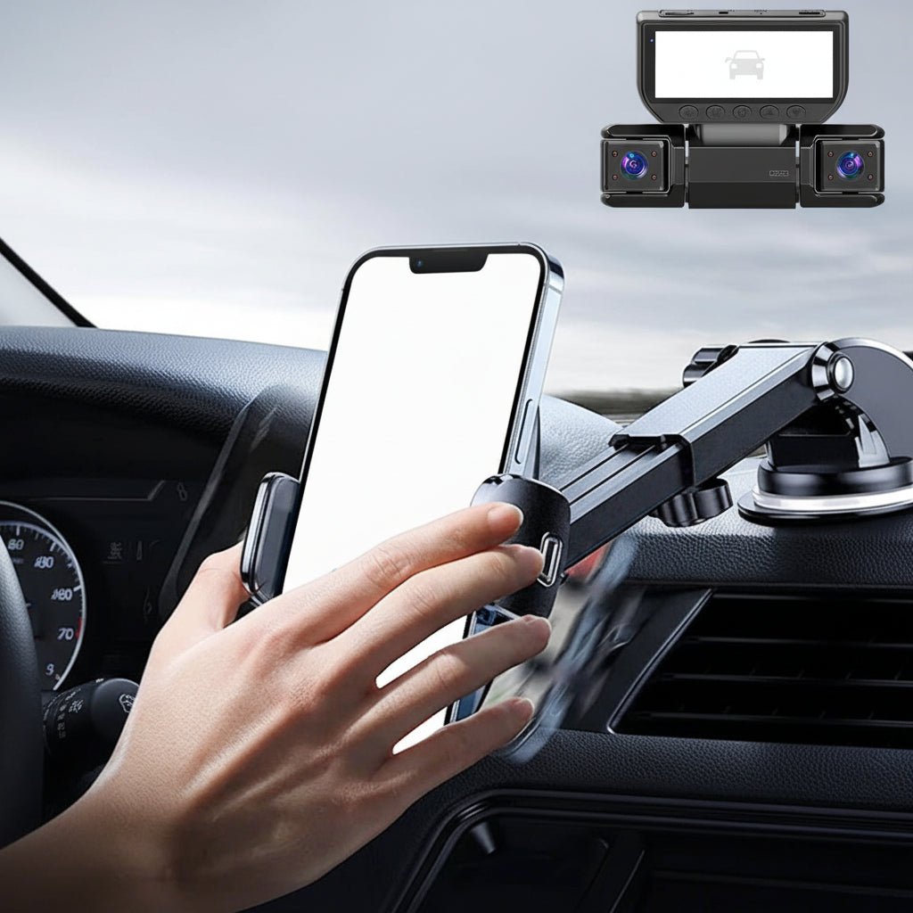 360-Grad-Dashcam mit vier Kanälen, Full HD, WLAN, Nachtsicht