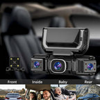 360-Grad-Dashcam mit vier Kanälen, Full HD, WLAN, Nachtsicht