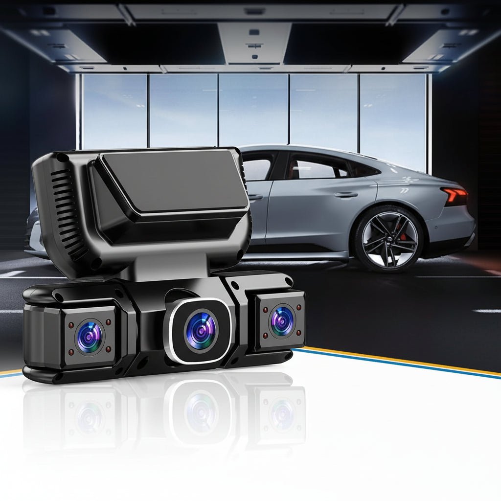 360-Grad-Dashcam mit vier Kanälen, Full HD, WLAN, Nachtsicht