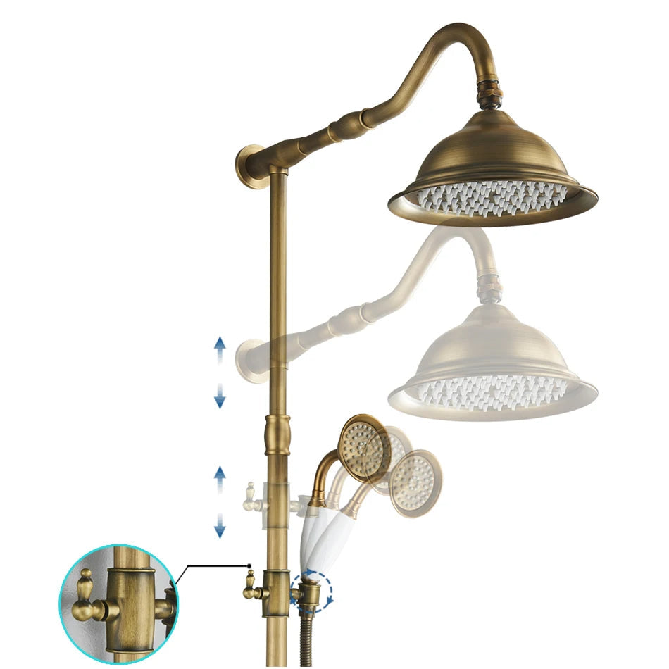 Marlen Classic Antique Brass In-Wall Shower System for Bathroom and Outdoor Use | Petprovac