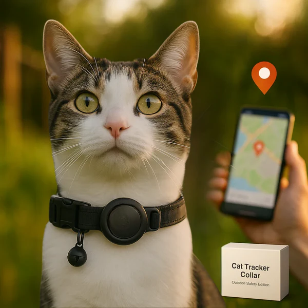 Collare GPS per Gatti Riflettente a Rilascio Rapido per Visibilità