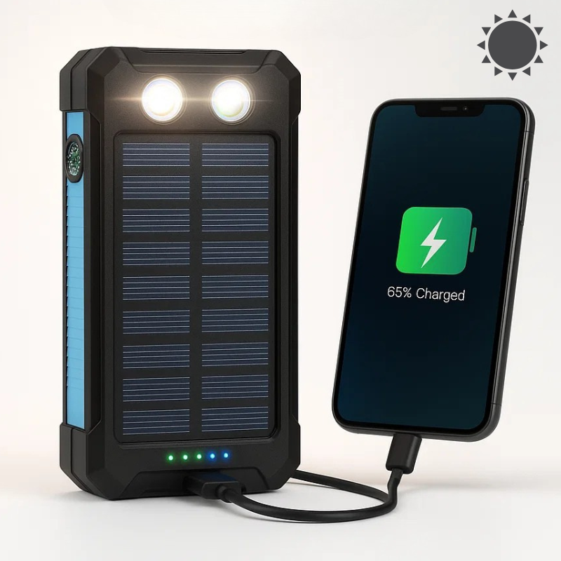 TerraNova TrailCharge 20000mAh vízálló napelemes power bank kültéri használatra