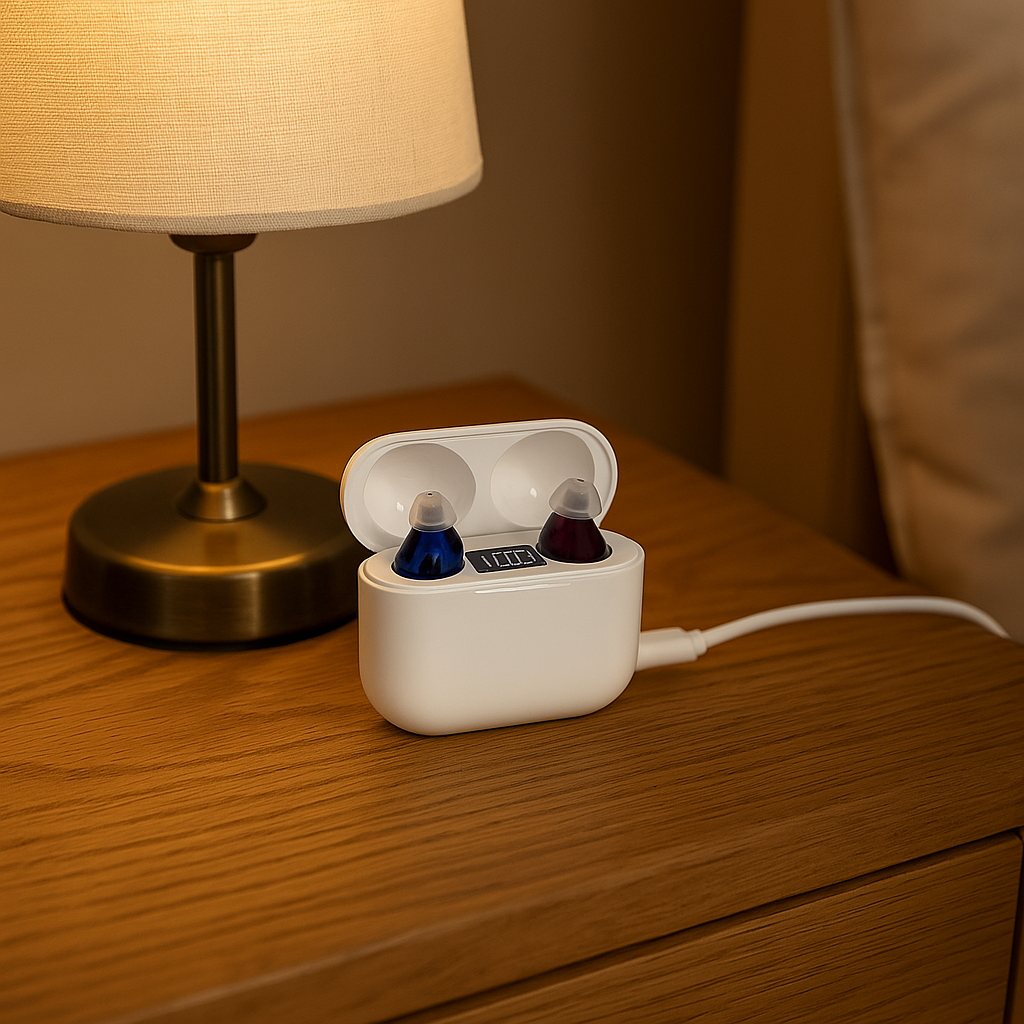 AureaSilk Usynligt Genopladeligt In-Ear Høreapparat Til Klare Samtaler