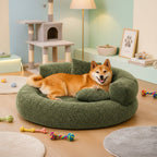 Orthopedic Donut Dog Bed made of Diamond Velvet for Maximum Comfort