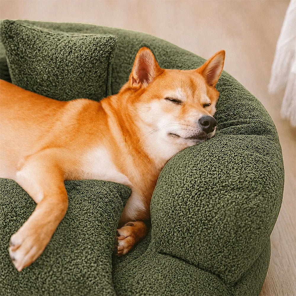 Orthopedic Donut Dog Bed made of Diamond Velvet for Maximum Comfort