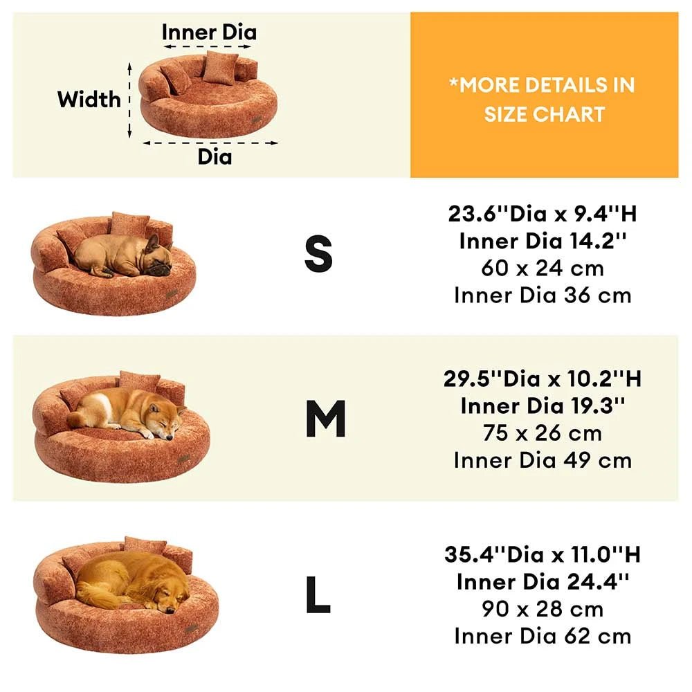 Orthopedic Donut Dog Bed made of Diamond Velvet for Maximum Comfort