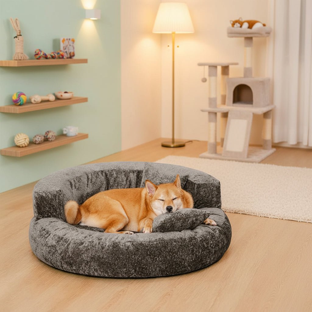 DreamNest - Orthopädisches Hundebett aus Diamant-Samt mit Abnehmbarem Bezug und Rutschfester Unterseite 10