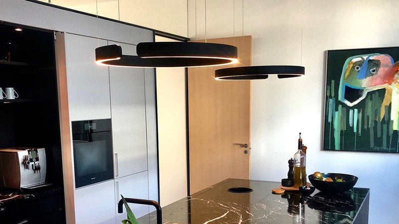 Lampu Gantung LED Cincin Berganda Nyxara Dengan Cincin Terapung Terpencil