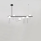 Moderne ringkrone LED loftslampe med kugleskærme