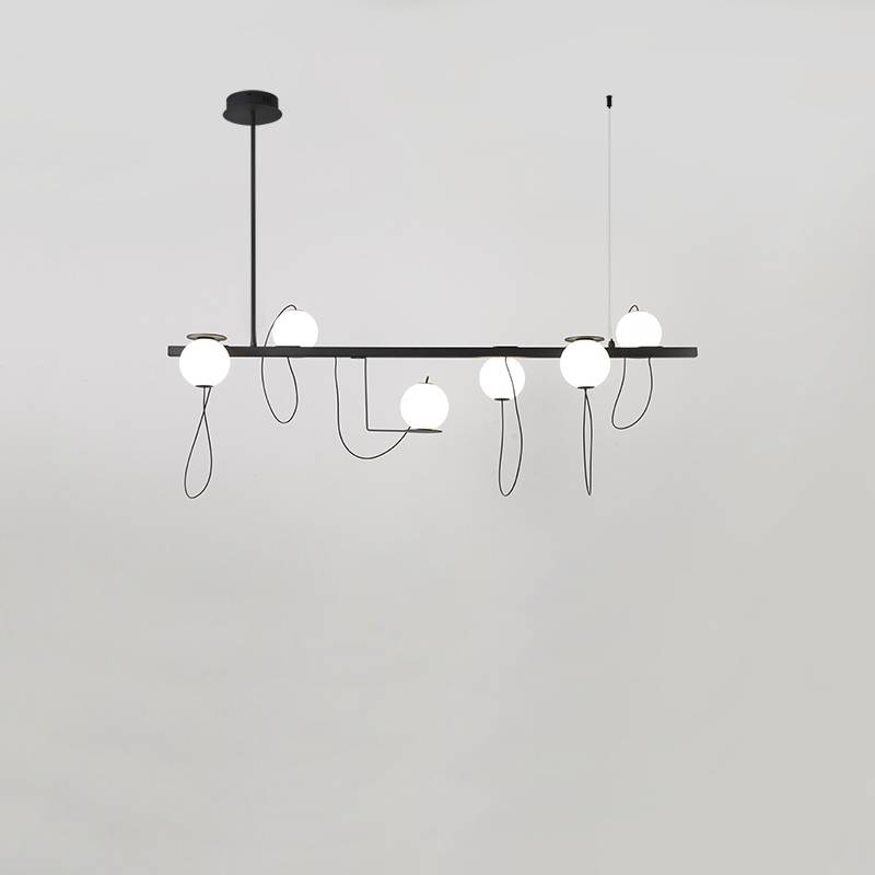 Moderne ringkrone LED loftslampe med kugleskærme