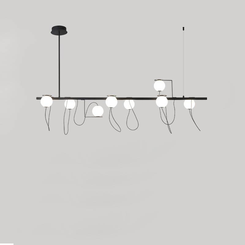 Moderne ringkrone LED loftslampe med kugleskærme